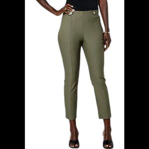 WynneCollection Women's Polished FlatterFIT Slim Crop Pant Olive Gray - Tall
